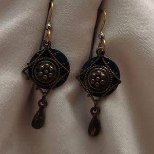 Boho Artisan Bronze Toned Filigree Dangle Drop Handmade Earrings